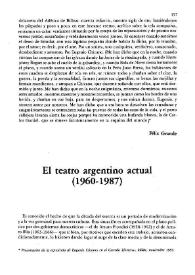 Portada:El teatro argentino actual (1960-1987) / Osvaldo Pelletieri