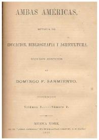 Portada:Ambas Américas: revista de Educación, Bibliografía i Agricultura. Volumen 1, núm. 2 (noviembre 1867) / bajo los auspicios de Domingo F. Sarmiento