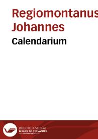 Portada:Calendarium / Johannes Regiomontanus.