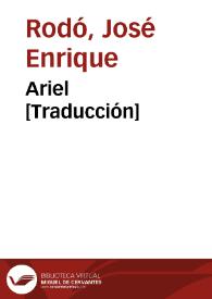 Portada:Ariel [Traducción] / José Enrique Rodó; a cura di Antonella Cancellier