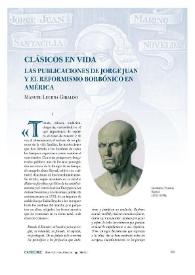 Portada:Clásicos en vida : las publicaciones de Jorge Juan y el reformismo borbónico en América / Manuel Lucena Giraldo