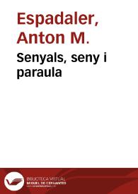 Portada:Senyals, seny i paraula