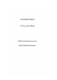 Portada:Antología poética / Manuel Monterrey; edición, introducción y notas de Manuel Simón Viola Morato