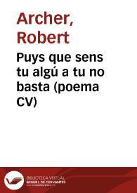 Portada:Puys que sens tu algú a tu no basta (poema CV)