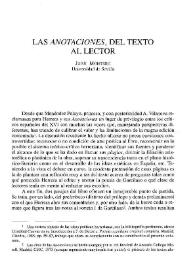 Portada:Las \"Anotaciones\", del texto al lector