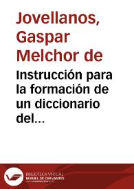 Portada:Instrucción para la formación de un diccionario del dialecto asturiano (1801)