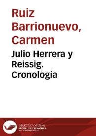 Portada:Julio Herrera y Reissig. Cronología / Carmen Ruiz Barrionuevo