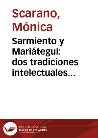 Portada:Sarmiento y Mariátegui: dos tradiciones intelectuales en diálogos