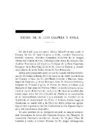 Portada:Excmo. Sr. D. Luis Calpena y Ávila / Juan Pérez de Guzmán y Gallo