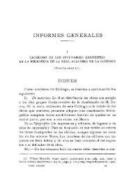 Portada:Catálogo de los incunables existentes en la Biblioteca de la Real Academia de la Historia. (Conclusión) / Francisco García Romero
