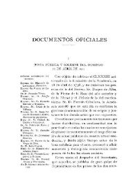 Portada:Junta pública y solemne del domingo 17 de abril de 1921 / Juan Pérez de Guzmán y Gallo