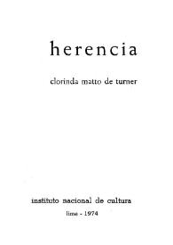 Portada:Herencia / Clorinda Matto de Turner