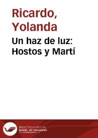 Portada:Un haz de luz: Hostos y Martí