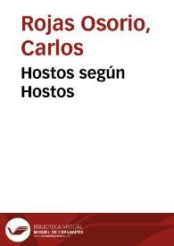 Portada:Hostos según Hostos