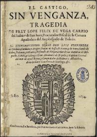 Portada:El castigo sin venganza : tragedia / de Frey [sic] Lope Felix de Vega Carpio ...