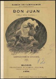 Portada:Don Juan : (pequeño poema) / Ramón de Campoamor; Ilustraciones de Riudavets