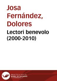 Portada:Lectori benevolo (2000-2010) / Lola Josa, Mariano Lambea