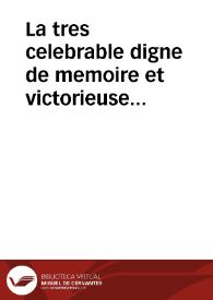 Portada:La tres celebrable digne de memoire et victorieuse prise de la cite de Granade