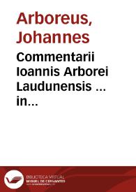 Portada:Commentarii Ioannis Arborei Laudunensis ... in Prouerbia Salomonis...