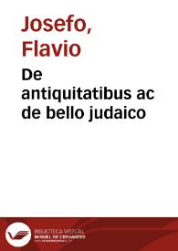 Portada:De antiquitatibus ac de bello judaico / Josephus