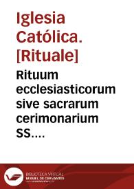 Portada:Rituum ecclesiasticorum sive sacrarum cerimonarium SS. Romanae Ecclesiae libri tres non ante impressi.
