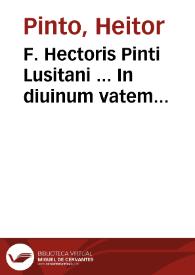 Portada:F. Hectoris Pinti Lusitani ... In diuinum vatem Danielem commentarij...