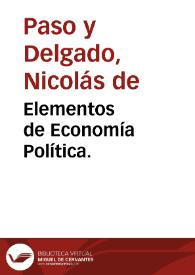 Portada:Elementos de Economía Política.