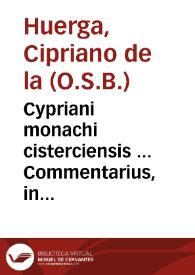 Portada:Cypriani monachi cisterciensis ... Commentarius, in Psalmum XXXVIII...