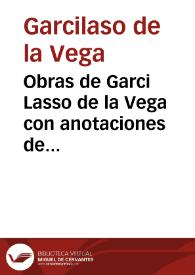 Portada:Obras de Garci Lasso de la Vega con anotaciones de Fernando de Herrera ...