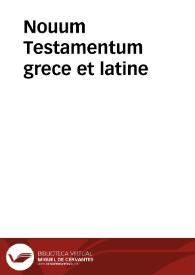 Portada:Nouum Testamentum grece et latine