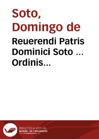 Portada:Reuerendi Patris Dominici Soto ... Ordinis Praedicatorum Summulae