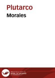 Portada:Morales / de Plutarco; traduzidos de lengua griega en castellana [por Diego Gracián de  Alderete]...