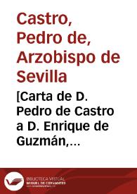 Portada:[Carta de D. Pedro de Castro a D. Enrique de Guzmán, 5-09-1617].