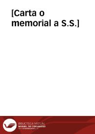 Portada:[Carta o memorial a S.S.]