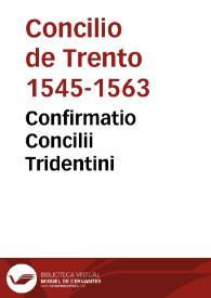 Portada:Confirmatio Concilii Tridentini