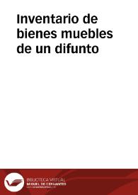 Portada:Inventario de bienes muebles de un difunto