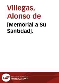Portada:[Memorial a Su Santidad].