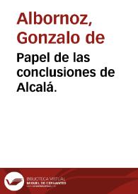 Portada:Papel de las conclusiones de Alcalá