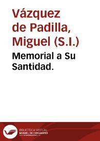 Portada:Memorial a Su Santidad.