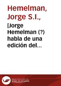 Portada:[Jorge Hemelman (?) habla de una edición del Tridentino firmada por A. Massarelli].