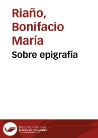 Portada:Sobre epigrafía