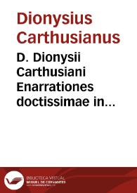 Portada:D. Dionysii Carthusiani Enarrationes doctissimae in librum D. Iohannis Climaci Abbatis, uere aureum, qui inscribitur \"Klimax\", siue Scala paradisi...