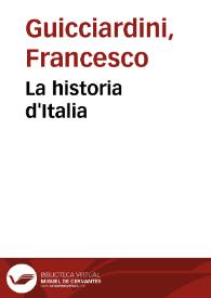 Portada:La historia d'Italia / di M. Francesco Guicciardini ... Fiorentino