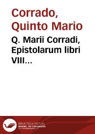 Portada:Q. Marii Corradi, Epistolarum libri VIII...