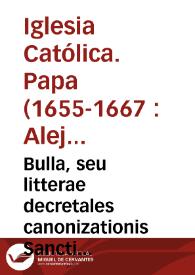 Portada:Bulla, seu litterae decretales canonizationis Sancti Francisci de Sales, episcopi genevensis.