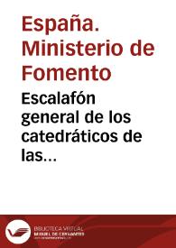 Portada:Escalafón general de los catedráticos de las Universidades del Reino en 1{486} de enero de 1892...