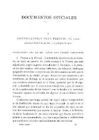 Portada:Convocatoria para premios de 1922 / Juan Pérez de Guzmán y Gallo