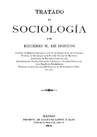 Portada:Tratado de sociología / por Eugenio M. de Hostos