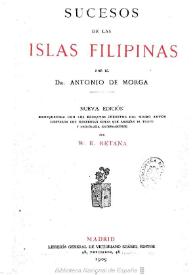 Portada:Sucesos de las Islas Filipinas / por el Dr. Antonio de Morga