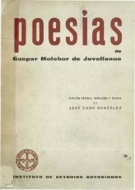 Portada:Poesías / Gaspar Melchor de Jovellanos; edición crítica, prólogo y notas de José Caso González